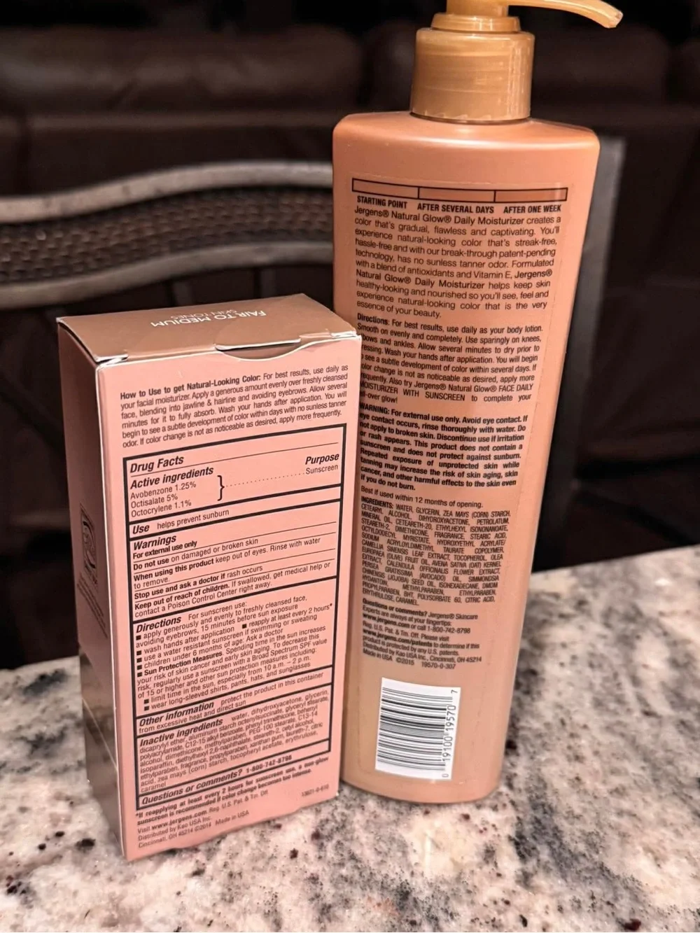 2pc set Jergens Natural Glow Daily Moisturizer - Fair to Medium (Bronze Bottle)